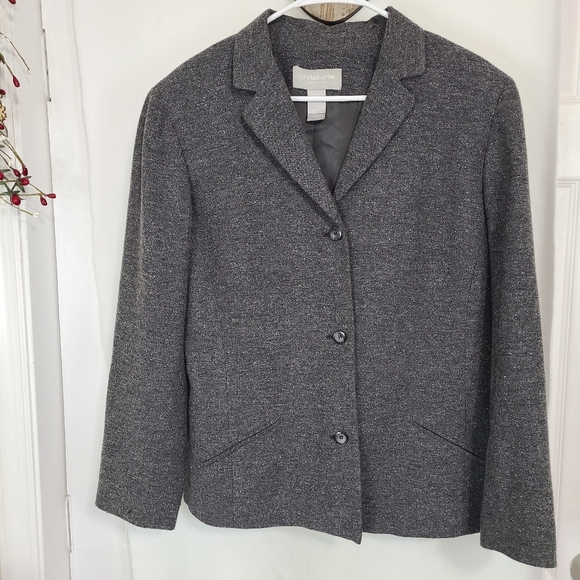 Liz Claiborne Collection Woman's Blazer, Size 16 Color: Grey - Picture 3 of 14